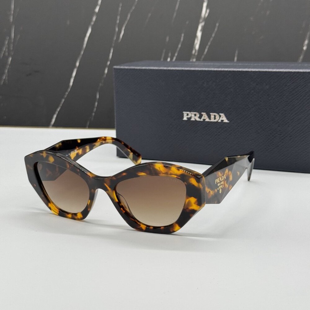 NEW PR07YS VAU6S1 PRADA HONEY HAVANA WOMEN PRADA SUNGLASSES SPR 07Y - Picture 3 of 13